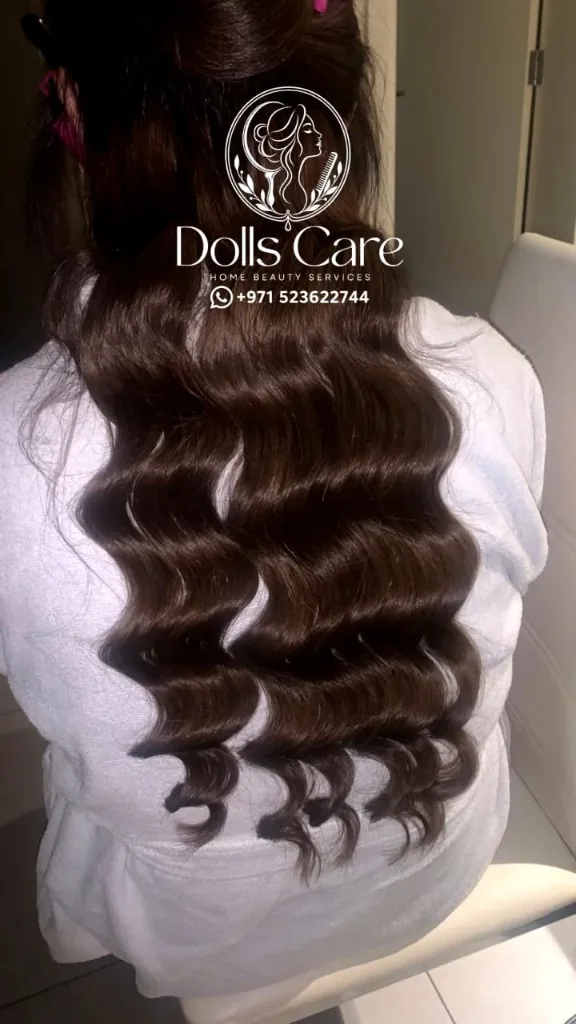Soft volume curls hair styling at home Dubai